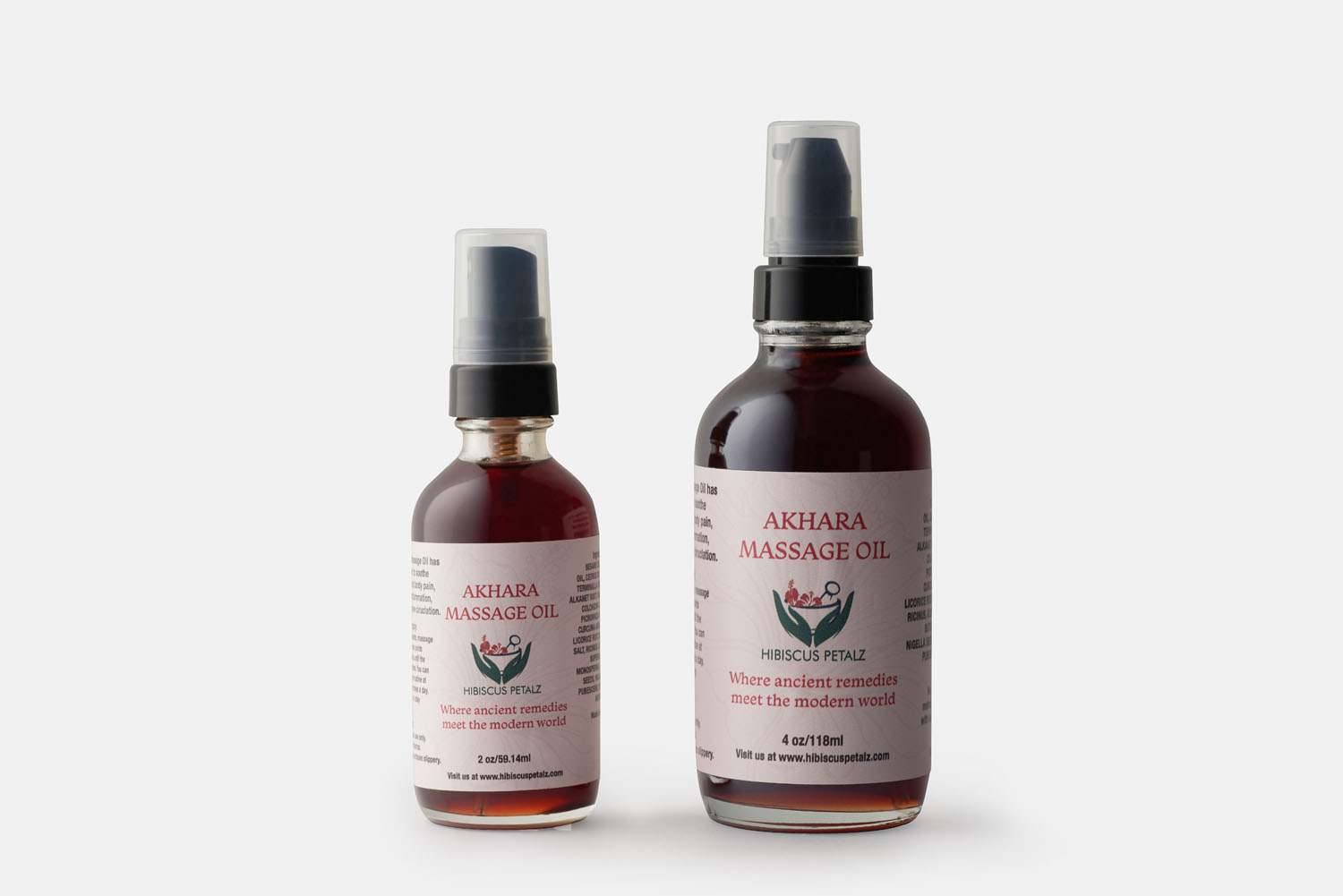 4 oz Bottle and 2 oz Bottle Combo Akhara Massage Oil